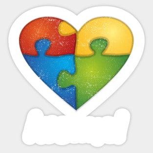 Ausome Jigsaw Heart Autism Pride Sticker